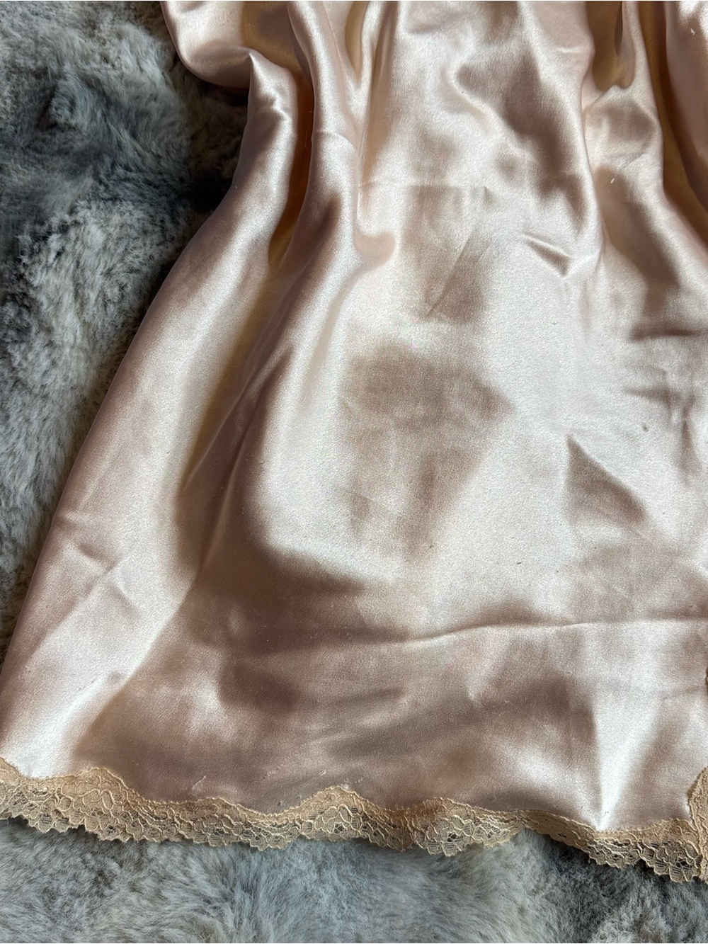 Victoria’s Secret 2016 Champagne Satin Lace Slip Chemise Nightgown M - Picture 4 of 15